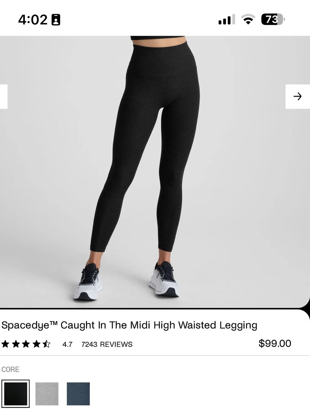 beyond Spacedye™ Caught In The Midi High Waisted Legging -Darkest Night (Black)